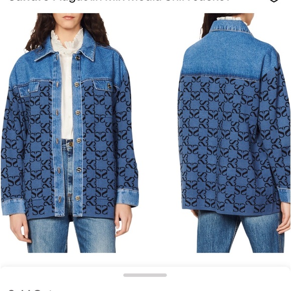 Sandro Augustin Mixed Media Denim Shirt Jacket - Picture 8 of 16